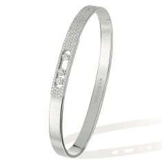 Messika Mova Noa PM 7/8ctw Diamond Pave White Gold Bangle Bracelet
