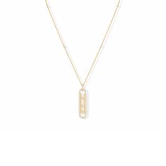 Messika Move 10th 3/4ctw Diamond PM Yellow Gold Pendant Necklace