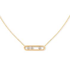 Messika Move 1/4ctw Diamond Yellow Gold Pendant Necklace