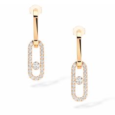 Messika Move Link 7/8ctw Diamond Yellow Gold Drop Earrings