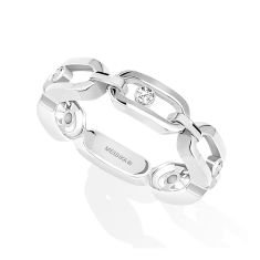 Messika Move Link Multi 1/10ctw Diamond White Gold Ring | Size 7