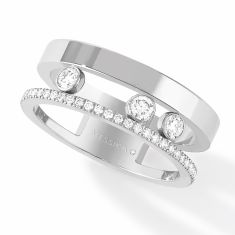 Messika Move Romane 1/3ctw Diamond White Gold Ring | 7mm | Size 7