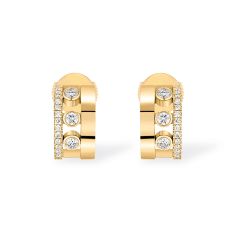 Messika Move Romane 1/4ctw Diamond Yellow Gold Mini Hoop Earrings