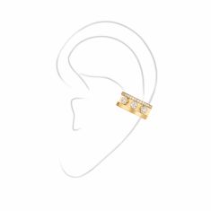Messika Move Romane 1/6ctw Diamond Yellow Gold Ear Cuff