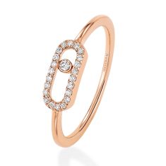 Messika Move Uno 1/10ctw Diamond Rose Gold Ring | Size 7