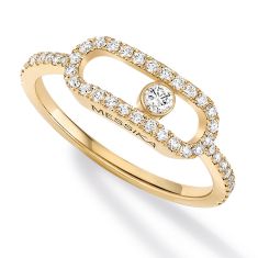 Messika Move Uno 1/3ctw Diamond Pave LM Yellow Gold Ring | Size 7