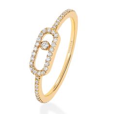 Messika Move Uno 1/6ctw Diamond Pave Yellow Gold Ring | Size 7