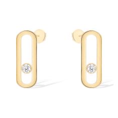 Messika Move Uno 1/6ctw Diamond Yellow Gold Earrings