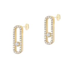 Messika Move Uno 5/8ctw Diamond Pave Yellow Gold Drop Earrings