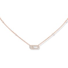 Messika Move Uno Pave 1/5ctw Diamond Rose Gold Necklace
