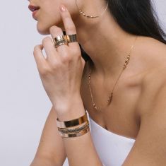 Metal Alchemist Gold-Filled Oval Bead Lasso Chain Necklace