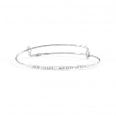 Metal Alchemist POSY I Am Not Afraid I Was Born For This Expandable Bangle Bracelet | Sterling Silver
