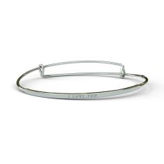 Metal Alchemist POSY I LOVE YOU Sterling Silver Expandable Bangle Bracelet