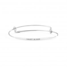 Metal Alchemist POSY Trust in God Expandable Bangle Bracelet | Sterling Silver
