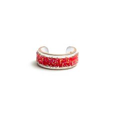 Metal Alchemist Red Crystal Silver Bonded Ring