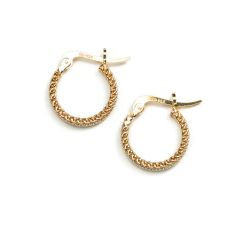 Metal Alchemist Woven Armor 15mm Gold-Filled Hoop Earrings