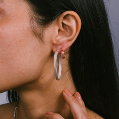 Metal Alchemist Woven Armor 15mm Gold-Filled Hoop Earrings