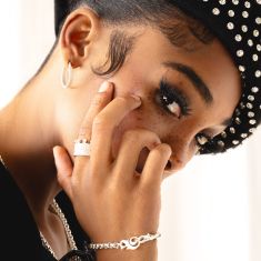 Metal Alchemist Woven Armor 23mm Sterling Silver Hoop Earrings