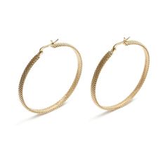 Metal Alchemist Woven Armor 45mm Gold-Filled Hoop Earrings