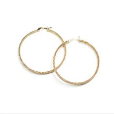 Metal Alchemist Woven Armor 45mm Gold-Filled Hoop Earrings