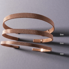 Metal Alchemist Woven Armor 8mm Rose Gold-Filled Cuff Bracelet