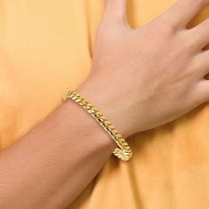 Miami Cuban 10k Yellow Gold Chain Bracelet 6.75mm