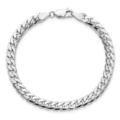 Miami Cuban 14k White Gold Chain Bracelet 5mm