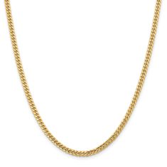 image of Miami Cuban 14k Yellow Gold Chain Necklace 3.5mm with sku:DCU100N
