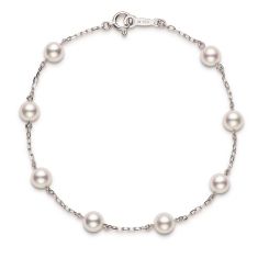 MIKIMOTO 6-5.5mm Akoya Cultured Pearl Station Bracelet in White Gold