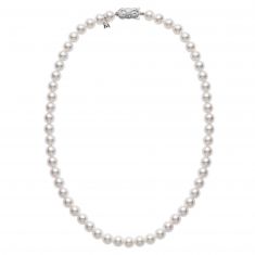MIKIMOTO 6.5x6mm Akoya Cultured Pearl White Gold Strand Necklace