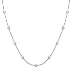 MIKIMOTO 6mm Akoya Cultured Pearl Station Necklace in White Gold