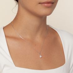 MIKIMOTO Akoya Cultured Pearl and Diamond Pendant