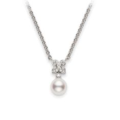 MIKIMOTO Akoya Cultured Pearl White Gold Pendant Necklace