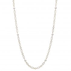 MIKIMOTO M Code Akoya Cultured Pearl Necklace in 18k Yellow Gold