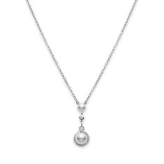 MIKIMOTO Petit Soleil Akoya Cultured Pearl and Diamond Drop Pendant Necklace