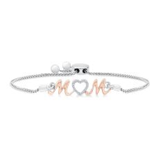 Mom Diamond Bolo Bracelet 1/20ctw