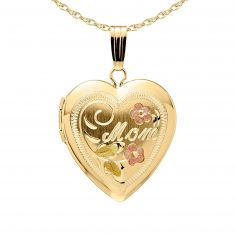 Mom Yellow Gold Heart Locket Necklace