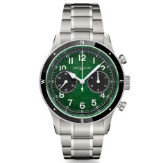 Montblanc 1858 Automatic Chronograph Oxygen Green Dial Stainless Steel Watch 42mm - 133298
