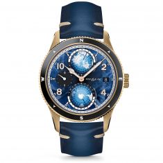 Montblanc 1858 Geosphere 0 Oxygen Limited Edition Blue Leather Strap Watch | 42mm | 129415