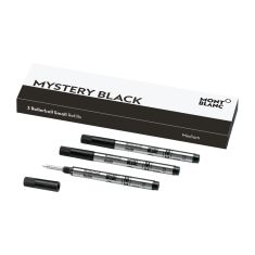 Montblanc 3 Rollerball Small Refills | Medium Mystery Black