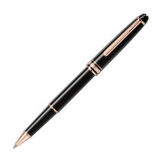 Montblanc Black Meisterstück Rose Gold-Plated Classique Rollerball Pen