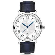 Montblanc Star Legacy Automatic Date Blue Leather Strap Watch | 42mm | 131209