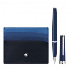 Montblanc PIX Blue Rollerball Pen and Meisterstück Pocket Holder Set