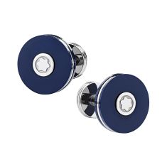 Montblanc PIX Stainless Steel and Blue Resin Cufflinks