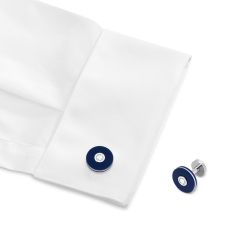 Montblanc PIX Stainless Steel and Blue Resin Cufflinks