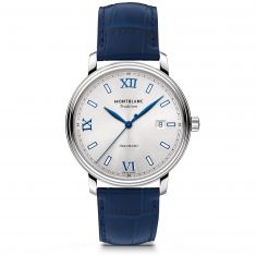 Montblanc Tradition Automatic Date Blue Leather Strap Watch | 40mm | 129285