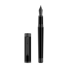 Montegrappa ZERO Fountain Pen, Ultra Black IP - Medium Steel Nib