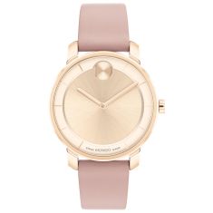 Movado BOLD Access Carnation Pink Dial Pink Leather Strap Watch 34mm - 3601078