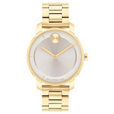 Movado BOLD Access Warm Grey Dial Gold Ion-Plated Stainless Steel Watch 34mm - 3601080
