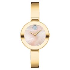 Movado BOLD Crystal Accent and Pale Gold Ionic-Plated Bangle Bracelet Watch | 28mm | 3600938